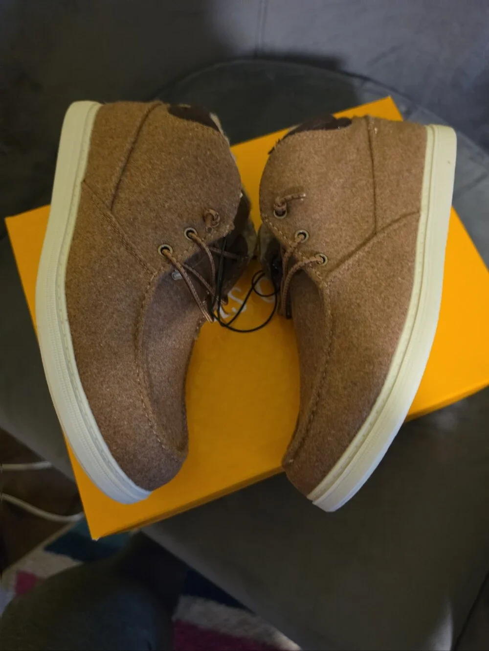 NIB Falls Creek Boys Size 3 Wayne Brown Faux Wool Lined Easy On Boots